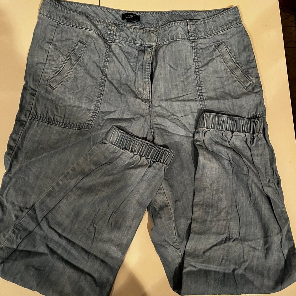 Loft Light Blue Cargo Pants – Size 10, Gently Used